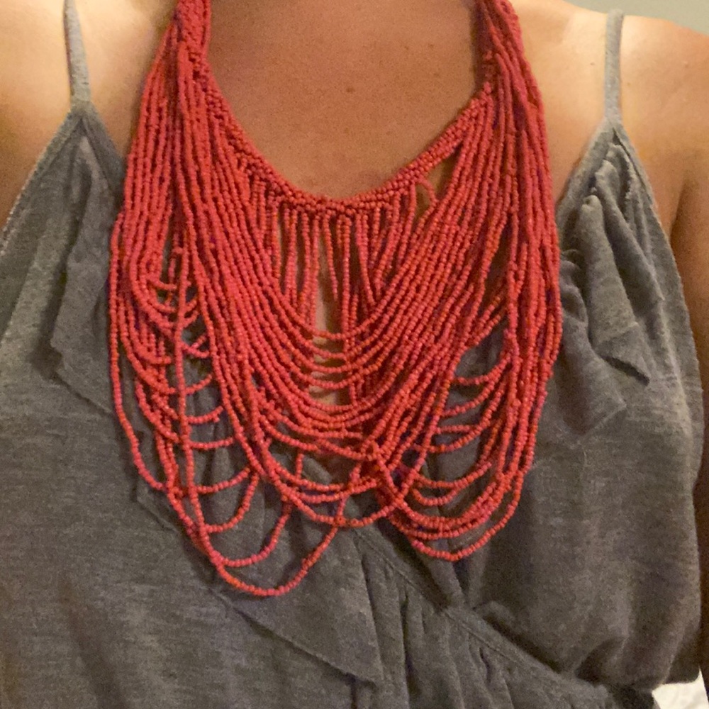 Coral bead necklace